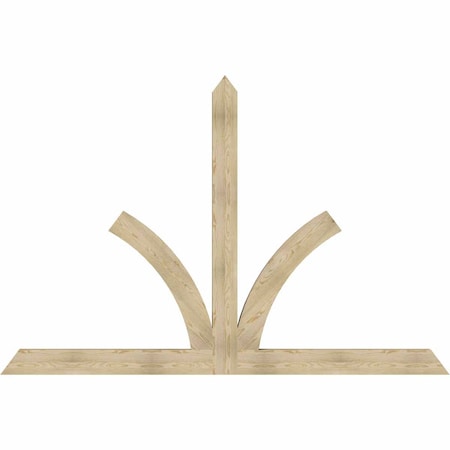 Ekena Millwork Richland Rough Sawn Timber Gable Bracket, Douglas Fir, 108"W x 72"H x 4"D x 6"F, 16/12 Pitch GBW108X72X0406RIC00RDF
